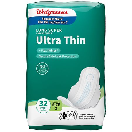 Walgreens Ultra Thin Maxi Pads With Flexi-Wings Unscented, Size 2 (ct 32)