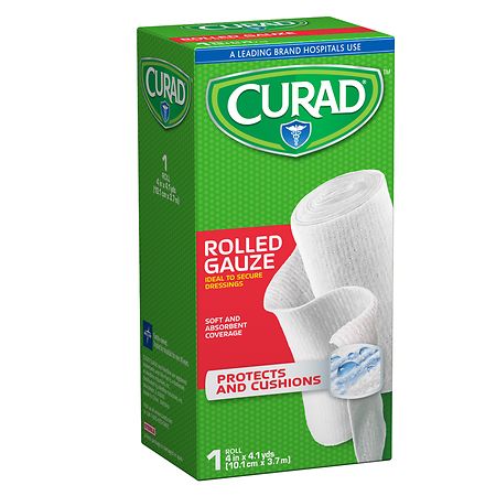 Curad Pro-Sorb Rolled Gauze Sterile Roll 4 in x 2.5 yds (101 mm x 2.2 mm) White