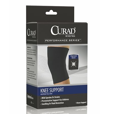Curad Knee Support Neoprene Pull Over Small Black