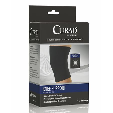 Curad Knee Support Neoprene Pull Over Large Black