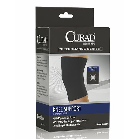 Curad Knee Support Neoprene Pull Over X-Large Black