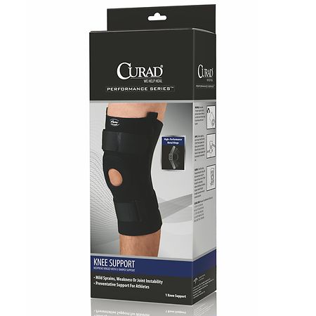 Curad Knee Support Neoprene Hinged with U-Support X-Large Black
