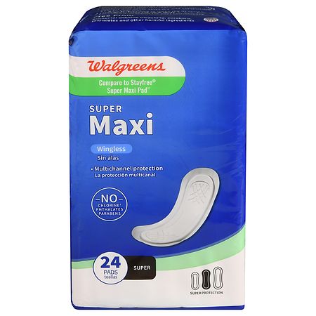 Walgreens Super Maxi Wingless Pads Super