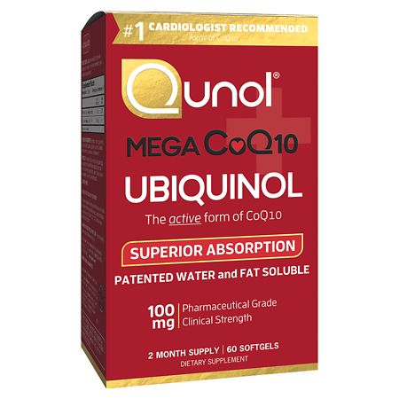 Qunol Mega CoQ10 10 Ubiquinol Dietary Supplement Softgels