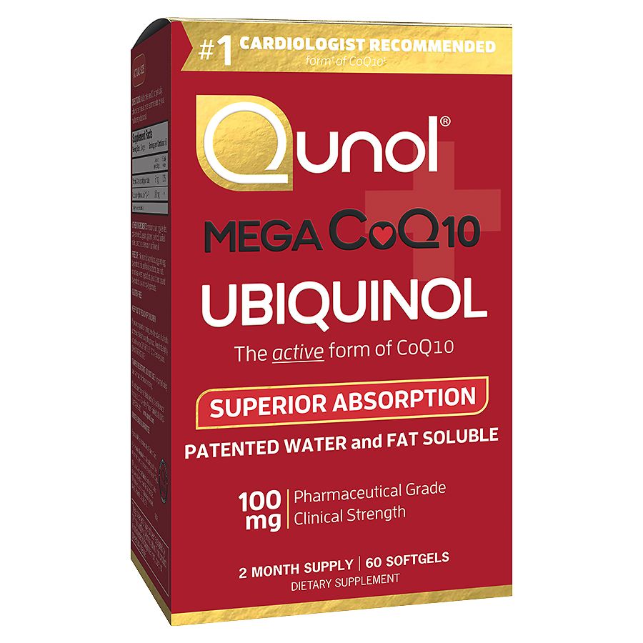 Qunol Mega CoQ10 10 Ubiquinol Dietary Supplement Softgels