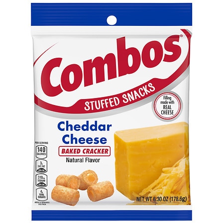Combos Cheddar Cheese Cracker Baked Snacks Bag