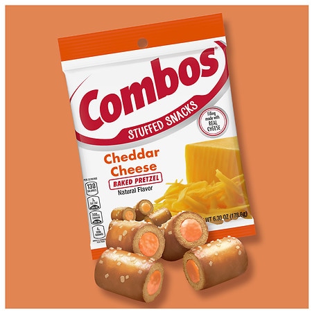 Combos Stuffed Cheddar Cheese Baked Pretzel Snacks