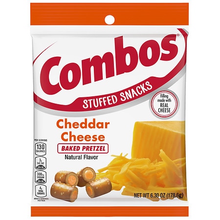 Combos Stuffed Cheddar Cheese Baked Pretzel Snacks