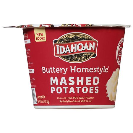 Idahoan Buttery Homestyle Mashed Potatoes Cup Buttery Homestyle, Microwaveable Cup
