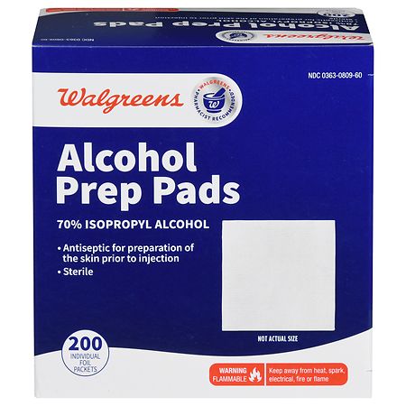 Walgreens Alcohol Prep Pads