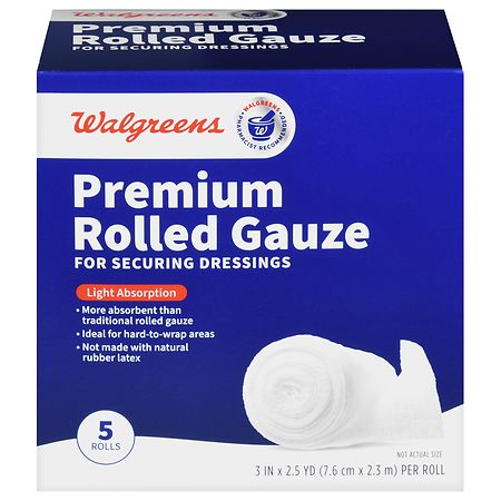 Walgreens Premium Rolled Gauze 3 in x 2.5 yd