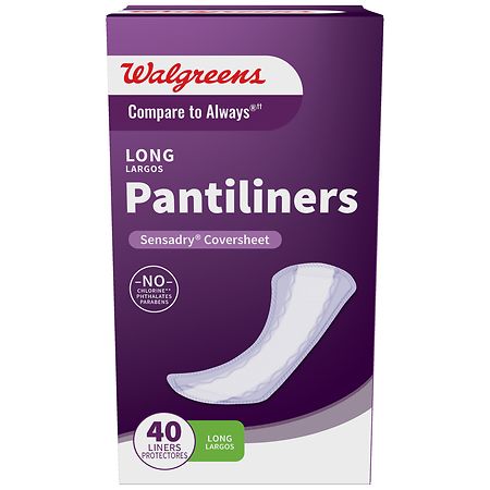 Walgreens Pantiliners Unscented, Long (ct 40)