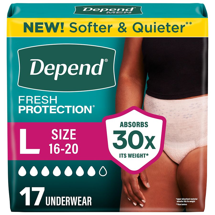 Depend Adult Incontinence Underwear for Women Large, Blush Blush