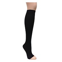 Gabrialla Microfiber Unisex Knee Highs w Open Toe Firm Compression 25 ...