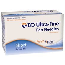  Verifine Insulin Pen Needles 31G 5mm, Ultra Fine Diatetic  Needles for Insulin Injection, Compatible with Most Insulin Pen, 0.25mm x  5mm (5/32”) (100 Count) : Health & Household