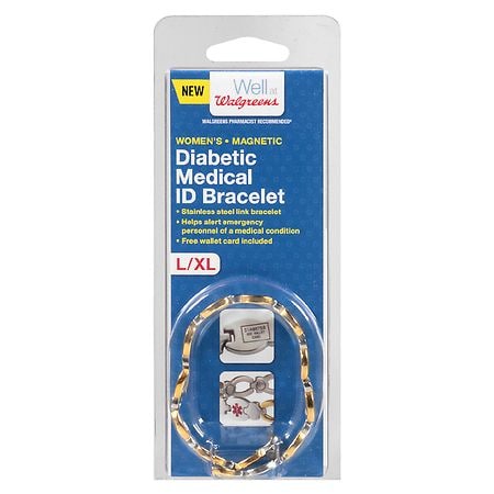 Walgreens Women's Diabetic Medical ID Bracelet Large/ X-Large