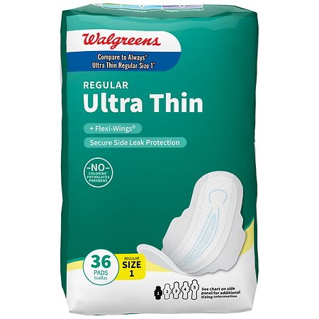 Walgreens Ultra Thin Maxi Pads With Flexi-Wings Unscented, Size 1 (ct 36)