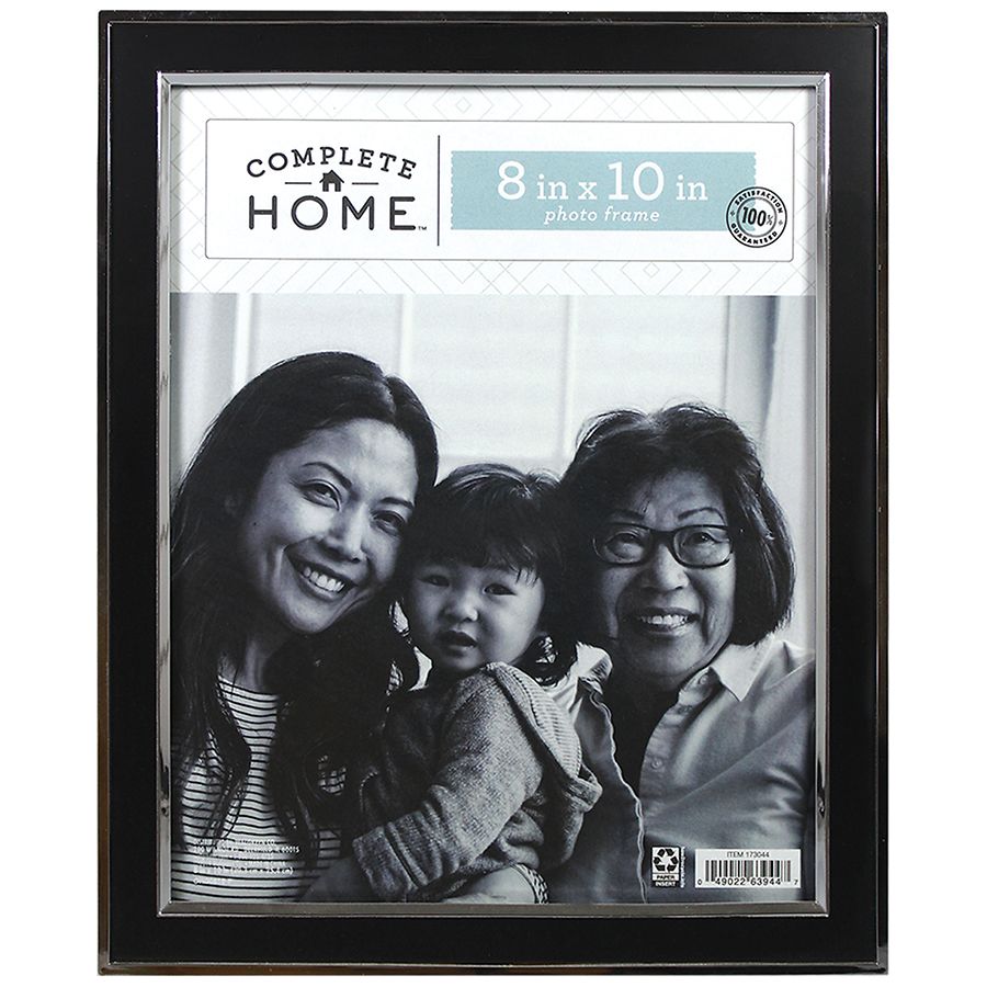 Complete Home Two Tone Black and Silver Frame 8x10 8 inch x 10 inch Black/Silver