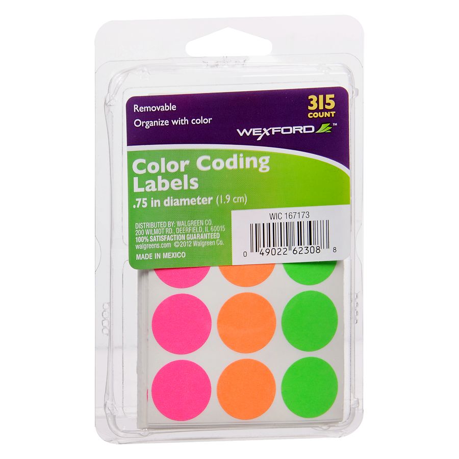 Map Dot Stickers - Assorted Colors - 1/4 Diameter