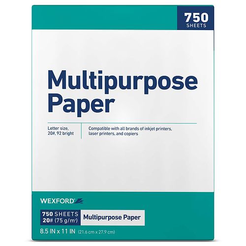 750-Sheet Wexford 8.5"x11" Multipurpose Paper (Letter Size)