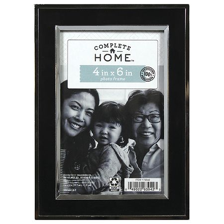 Complete Home Two Tone Frame 4 inch x 6 inch Black/ Silver
