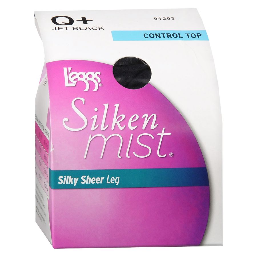 L'eggs Silken Mist Silky Sheer Run-Resistant Pantyhouse, Control Top, Sheer Toe