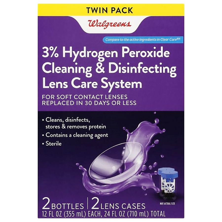 Walgreens Sterile Hydrogen Peroxide Cleaning & Disinfecting Lens Care System