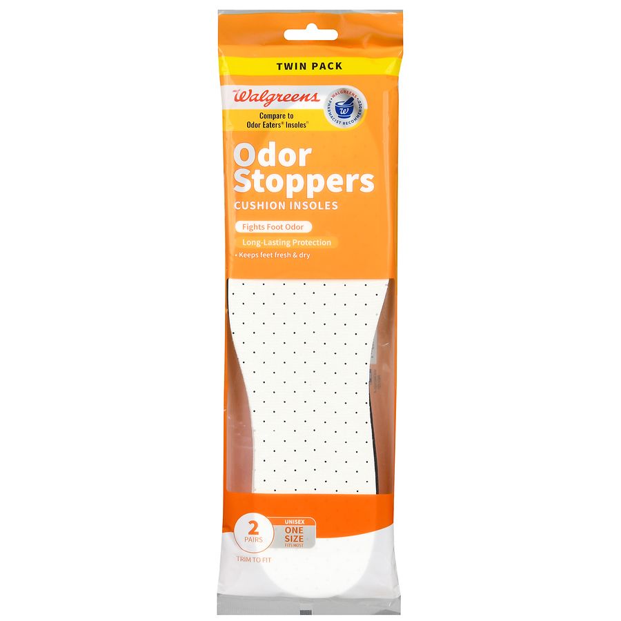 Walgreens Odor Stoppers Cushion Insoles One Size Fits Most