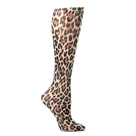 Celeste Stein Hairy Leopard15-20 mmhg Compression Sock Brown
