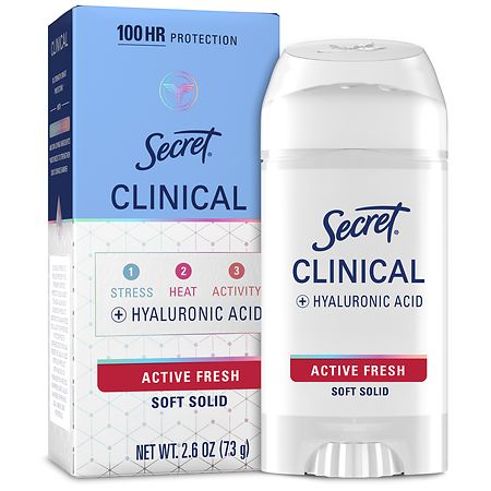 Secret Clinical Strength Soft Solid Antiperspirant and Deodorant for Women Active Fresh