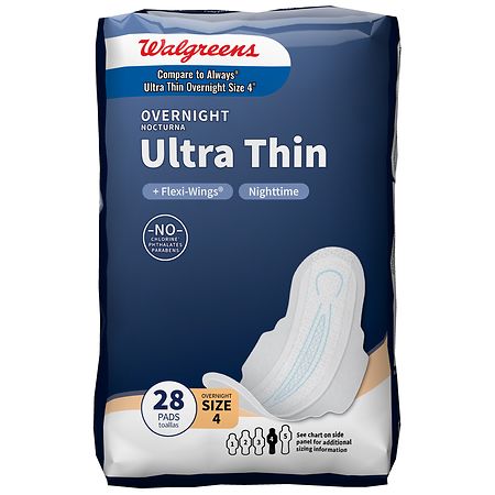 Walgreens Ultra Thin Maxi Pads With Flexi-Wings Unscented, Size 4 (ct 28)