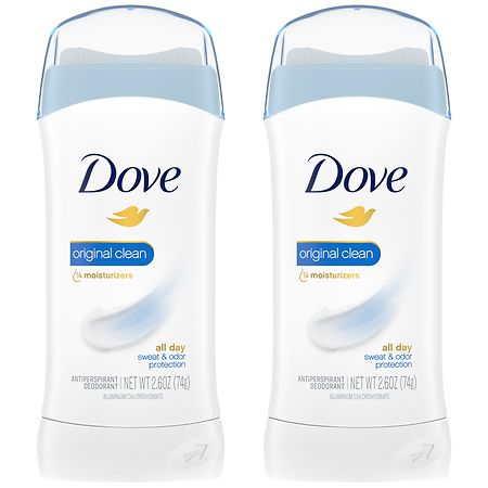 Dove Antiperspirant Deodorant Stick Original Clean, Twin Pack
