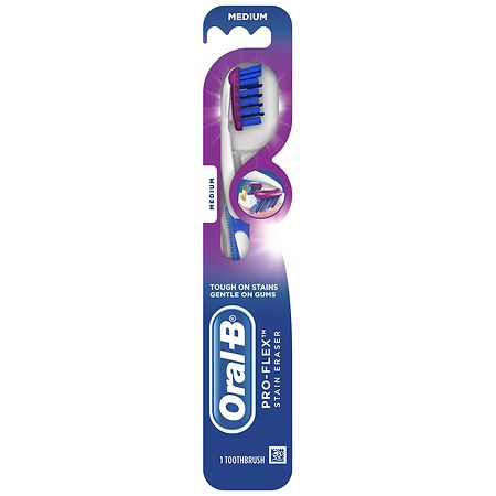Oral-B Pro-Flex Stain Eraser Manual Toothbrush Medium Medium, Full Head