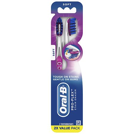Oral-B Pro-Flex Stain Eraser Toothbrushes, Soft Soft, Full Head
