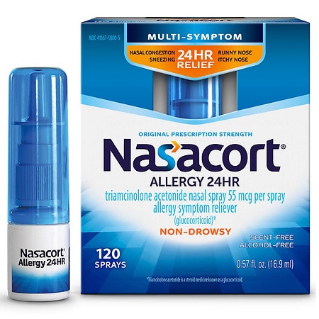 Nasacort 24 Hour Multi-Symptom Nasal Allergy Spray 120 Sprays