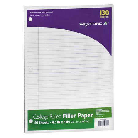 Wexford College Ruled Filler Paper White