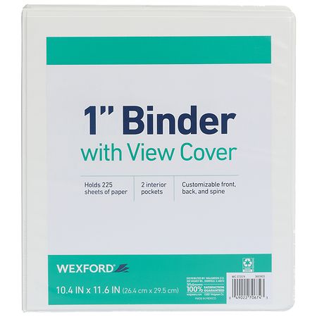 Wexford View Binder 1 Inch Assorted