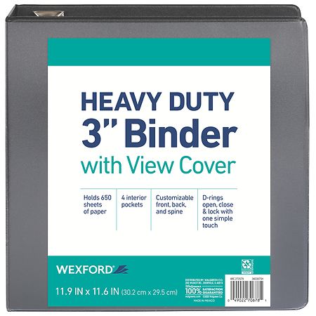 Wexford Heavy Duty D-Ring Binder Assortment 3" Assorted