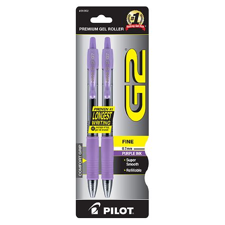 G2 Premium Retractable Fine Point Gel Ink Rolling Ball Pens Purple Ink