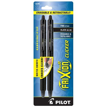 Pilot Frixion Clicker Erasable Gel Ink Pens Black Ink