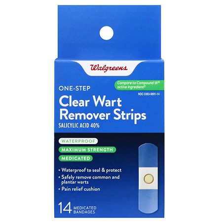 Walgreens Clear Wart Removers Medicated Bandages