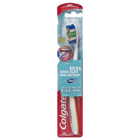 Colgate 360 Toothbrush with Tongue and Cheek Cleaner Soft