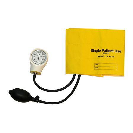 Mabis Single Patient Use Aneroid Sphygmomanometer Yellow