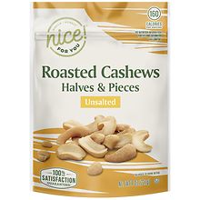 Nice! Roasted Cashew Halves & Pieces Unsalted | Walgreens