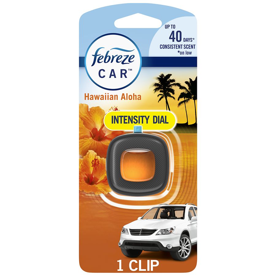 Febreze Car Air Freshener, Odor-Fighting Automotive Vent Clip Hawaiian Aloha