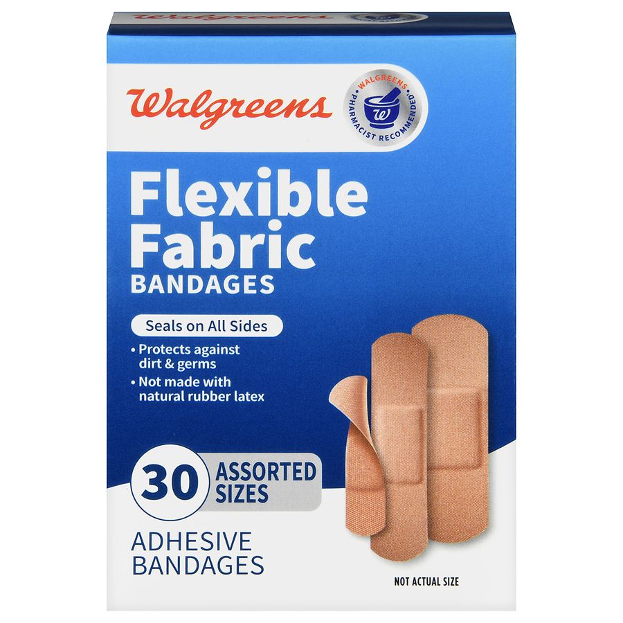 Band-Aid Flexible Fabric Bandages, Assorted Sizes - 50 pack