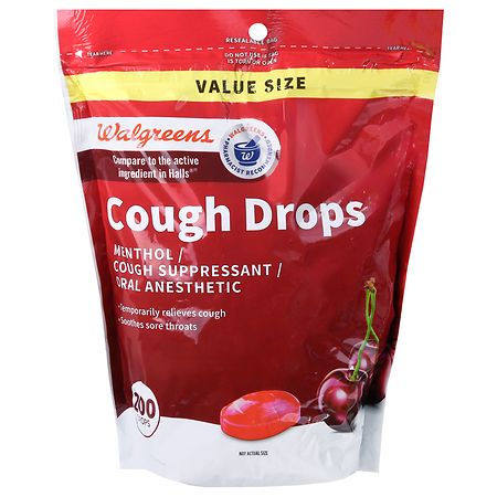 Halls Cough Suppressant/Oral Anesthetic Cough Drops - Cherry (200 Count, 2  Pack)