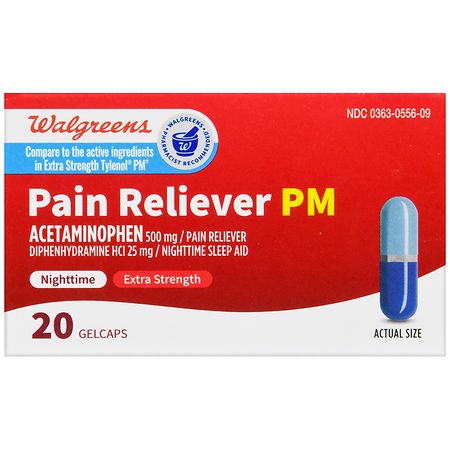 Walgreens Extra Strength Pain Reliever PM Gelcaps