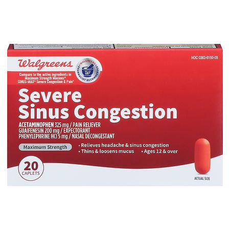 Walgreens Maximum Strength Severe Sinus Congestion Caplets