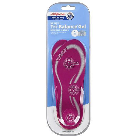 Walgreens Women's Tri-Balance Gel Orthotic Insoles Size 6-10